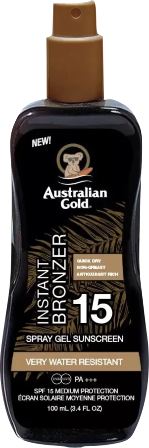Australian Gold SPF15 spray gel with bronzer
