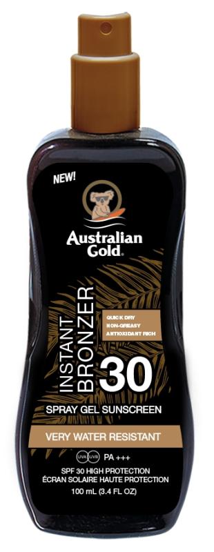 Australian Gold SPF30 spray gel with bronzer
